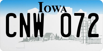 IA license plate CNW072