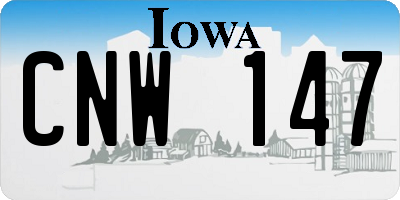 IA license plate CNW147