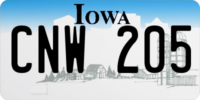 IA license plate CNW205