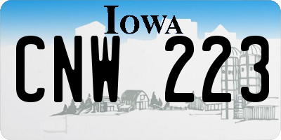 IA license plate CNW223