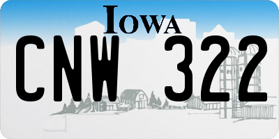 IA license plate CNW322