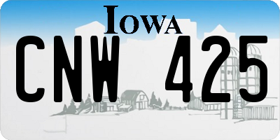 IA license plate CNW425