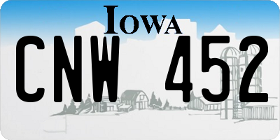IA license plate CNW452