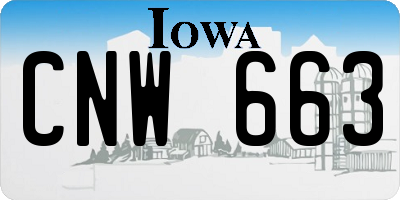 IA license plate CNW663