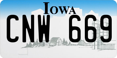 IA license plate CNW669