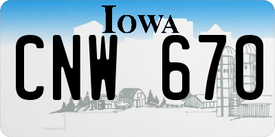 IA license plate CNW670
