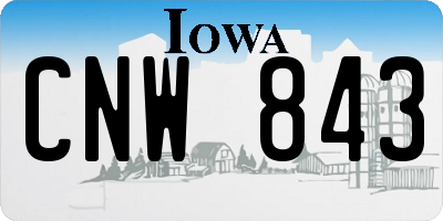 IA license plate CNW843
