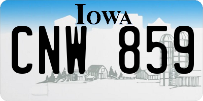 IA license plate CNW859