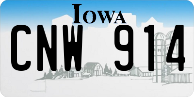 IA license plate CNW914