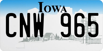 IA license plate CNW965