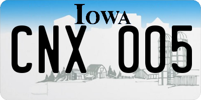 IA license plate CNX005