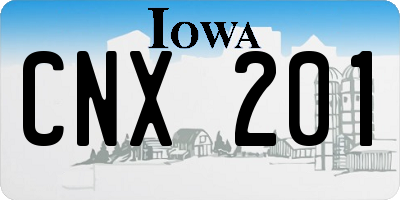 IA license plate CNX201
