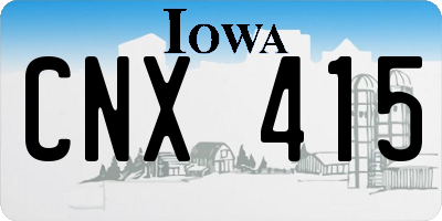 IA license plate CNX415