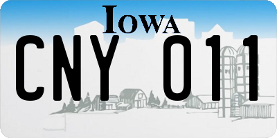 IA license plate CNY011