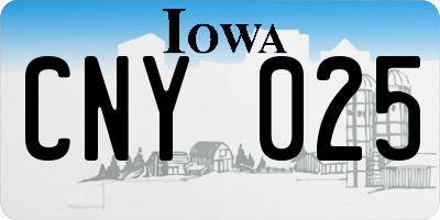 IA license plate CNY025