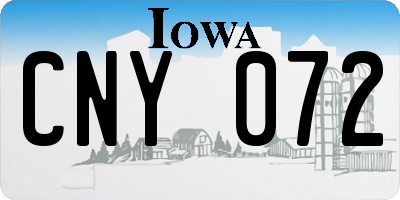 IA license plate CNY072