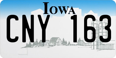IA license plate CNY163