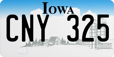 IA license plate CNY325