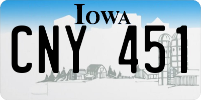 IA license plate CNY451