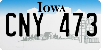 IA license plate CNY473