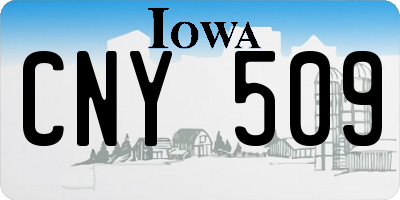 IA license plate CNY509
