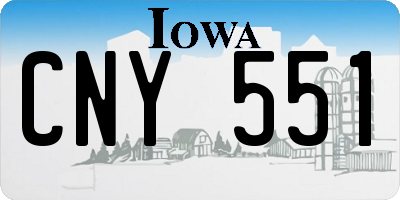IA license plate CNY551