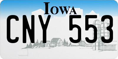 IA license plate CNY553