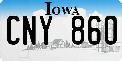 IA license plate CNY860