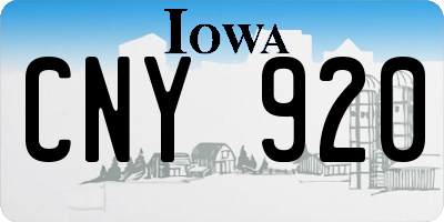 IA license plate CNY920