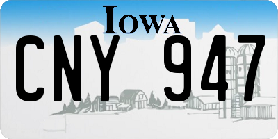 IA license plate CNY947