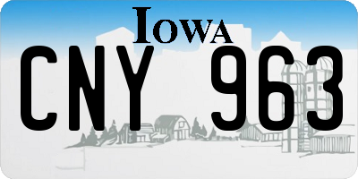 IA license plate CNY963
