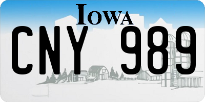 IA license plate CNY989