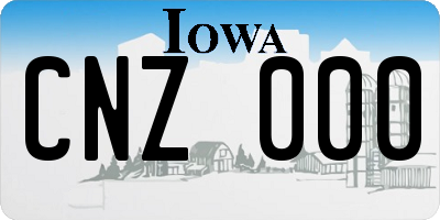 IA license plate CNZ000