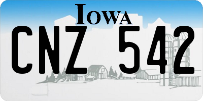 IA license plate CNZ542