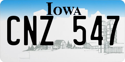 IA license plate CNZ547