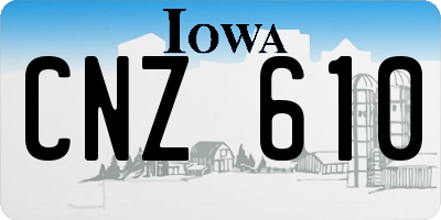IA license plate CNZ610