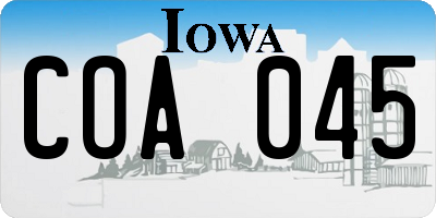 IA license plate COA045
