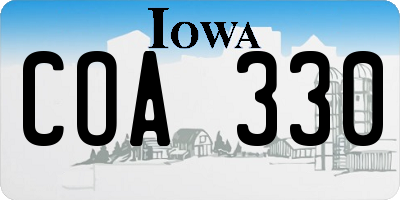 IA license plate COA330