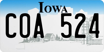 IA license plate COA524