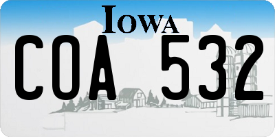 IA license plate COA532