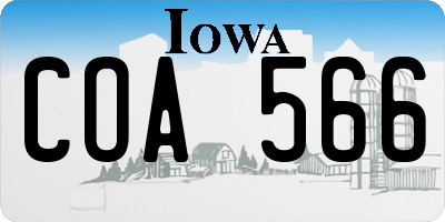 IA license plate COA566