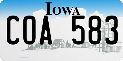 IA license plate COA583