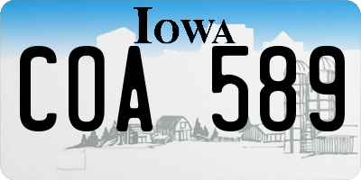 IA license plate COA589