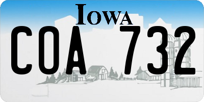 IA license plate COA732