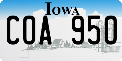 IA license plate COA950