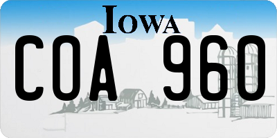 IA license plate COA960