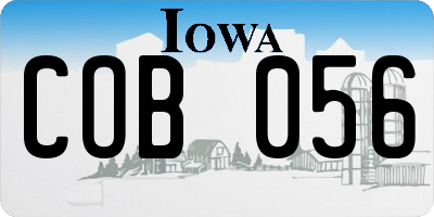 IA license plate COB056