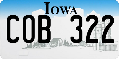 IA license plate COB322