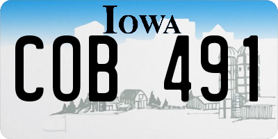 IA license plate COB491