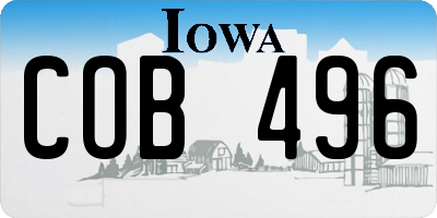 IA license plate COB496
